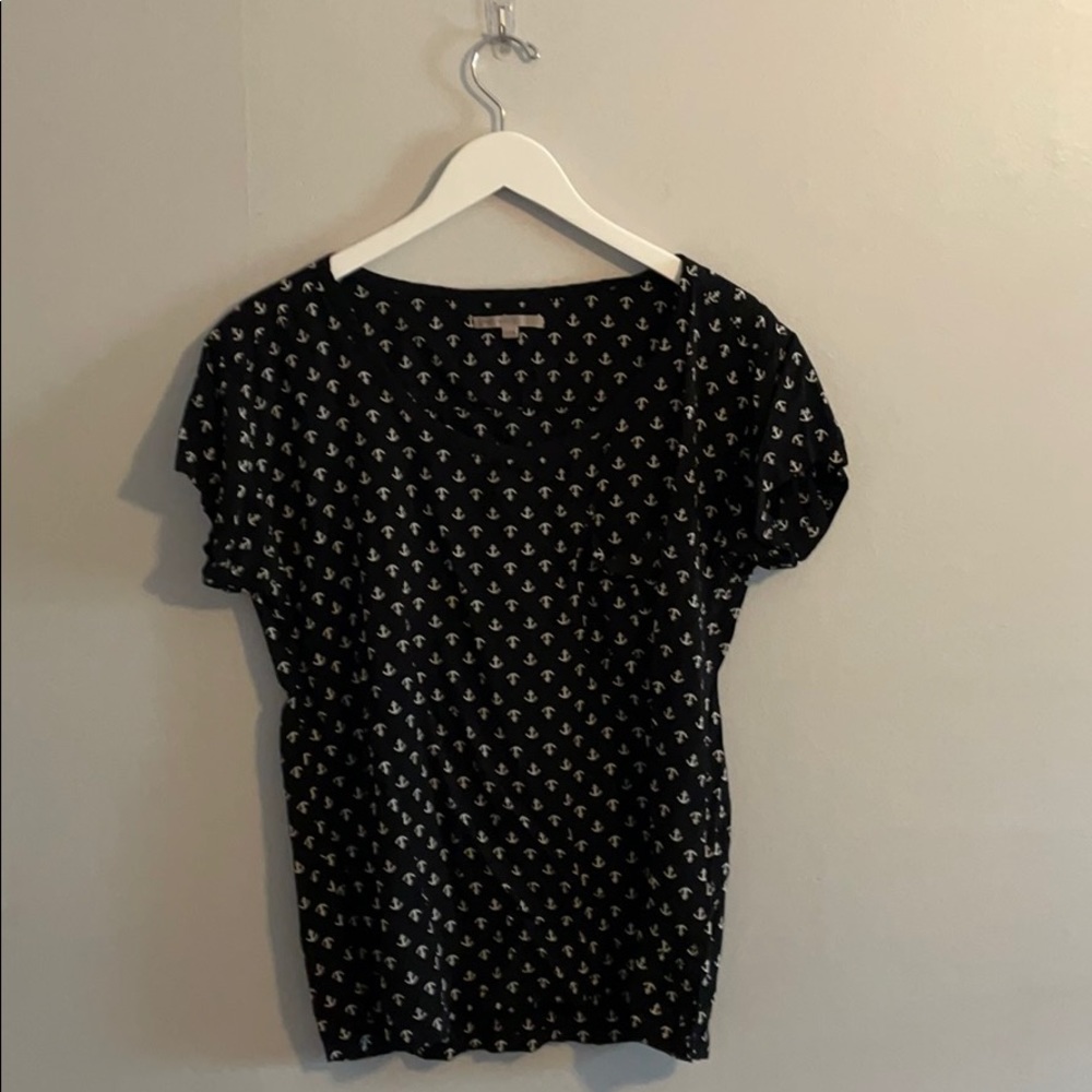 Black and White Anchor Blouse